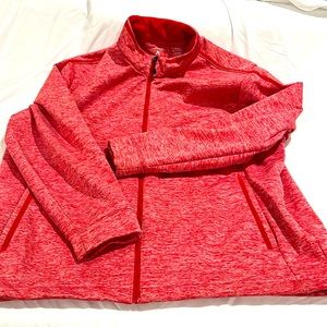 Red and white Antigua golf full zip jacket